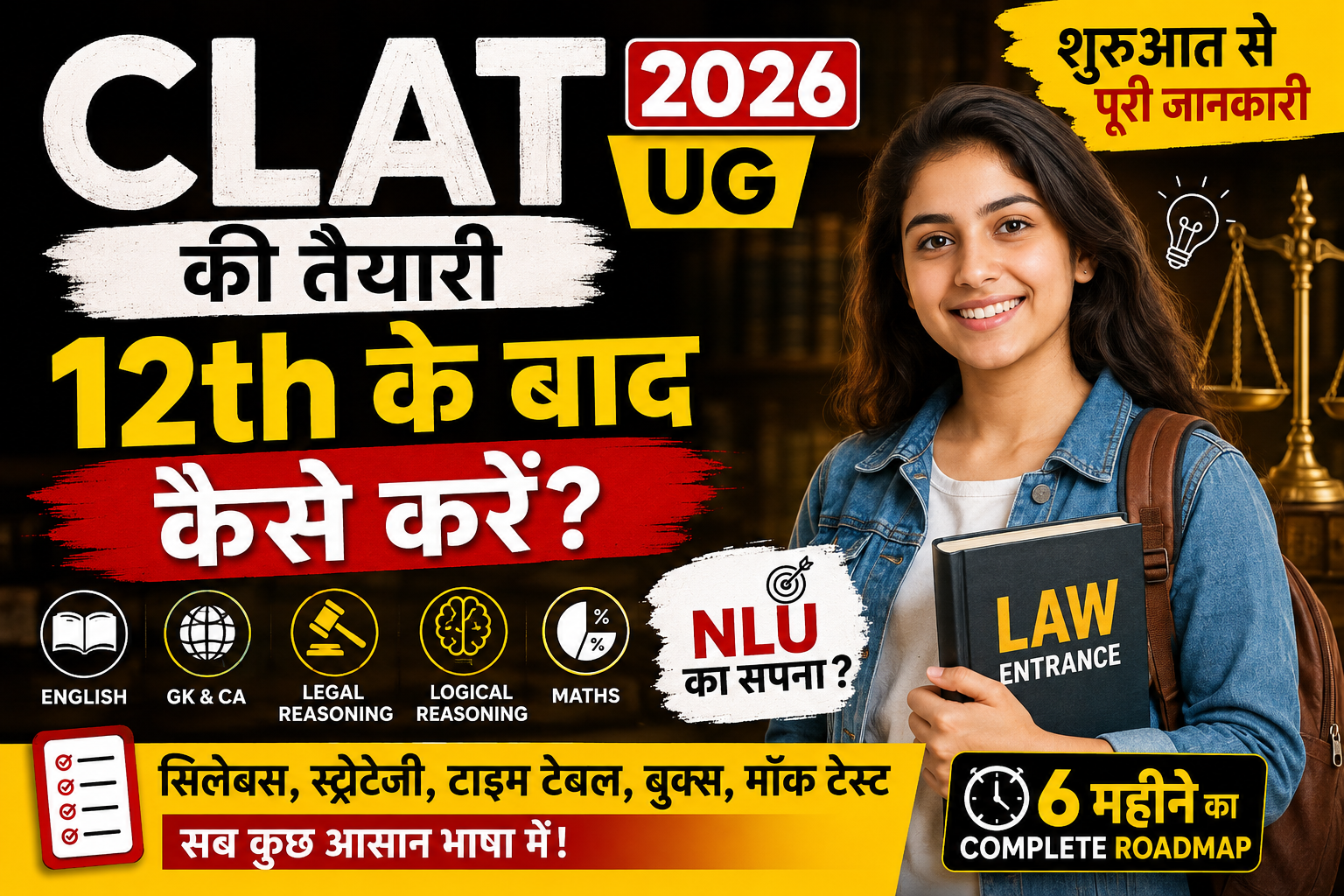CLAT की तैयारी 12th के बाद कैसे करें । How to prepare for CLAT after 12th.