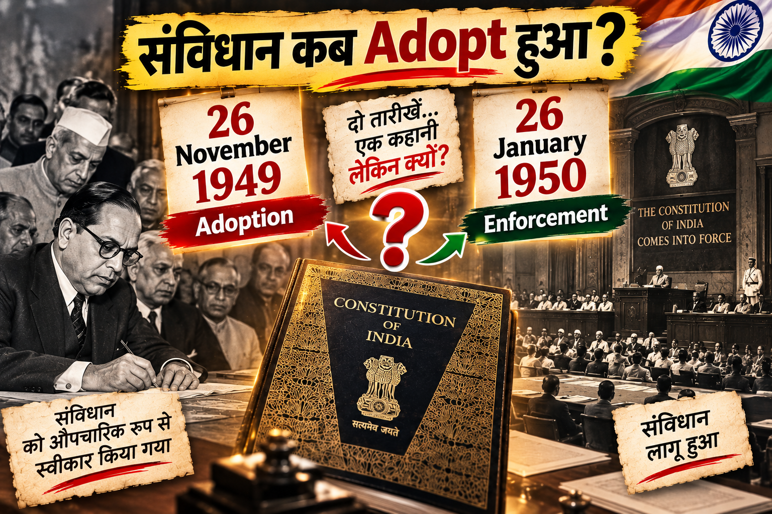 26 November 1949 से 26 January 1950 तक — Adoption, Signature और Original Constitution की कहानी