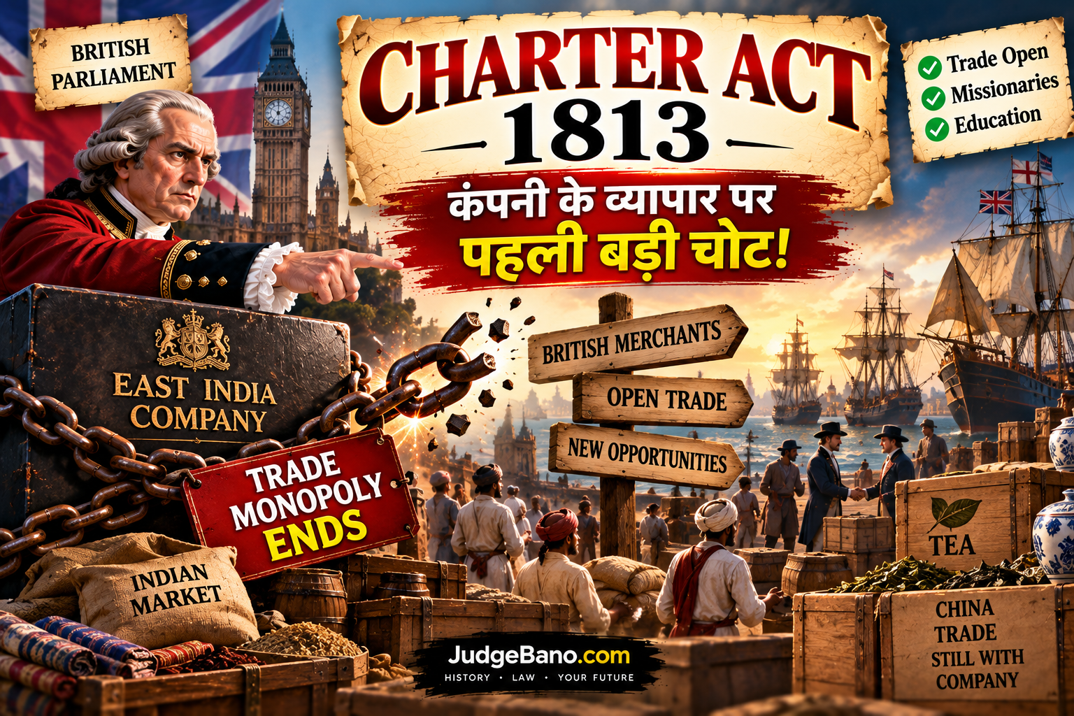 Charter Act, 1813: जब East India Company के व्यापार पर पहली बड़ी चोट लगी