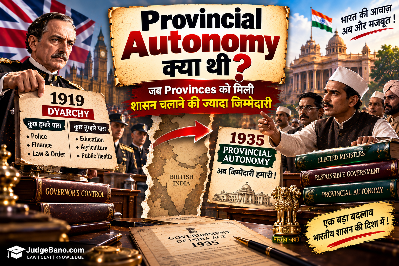 Provincial Autonomy क्या थी? — जब Provinces (प्रांत) को मिली शासन चलाने की ज्यादा जिम्मेदारी
