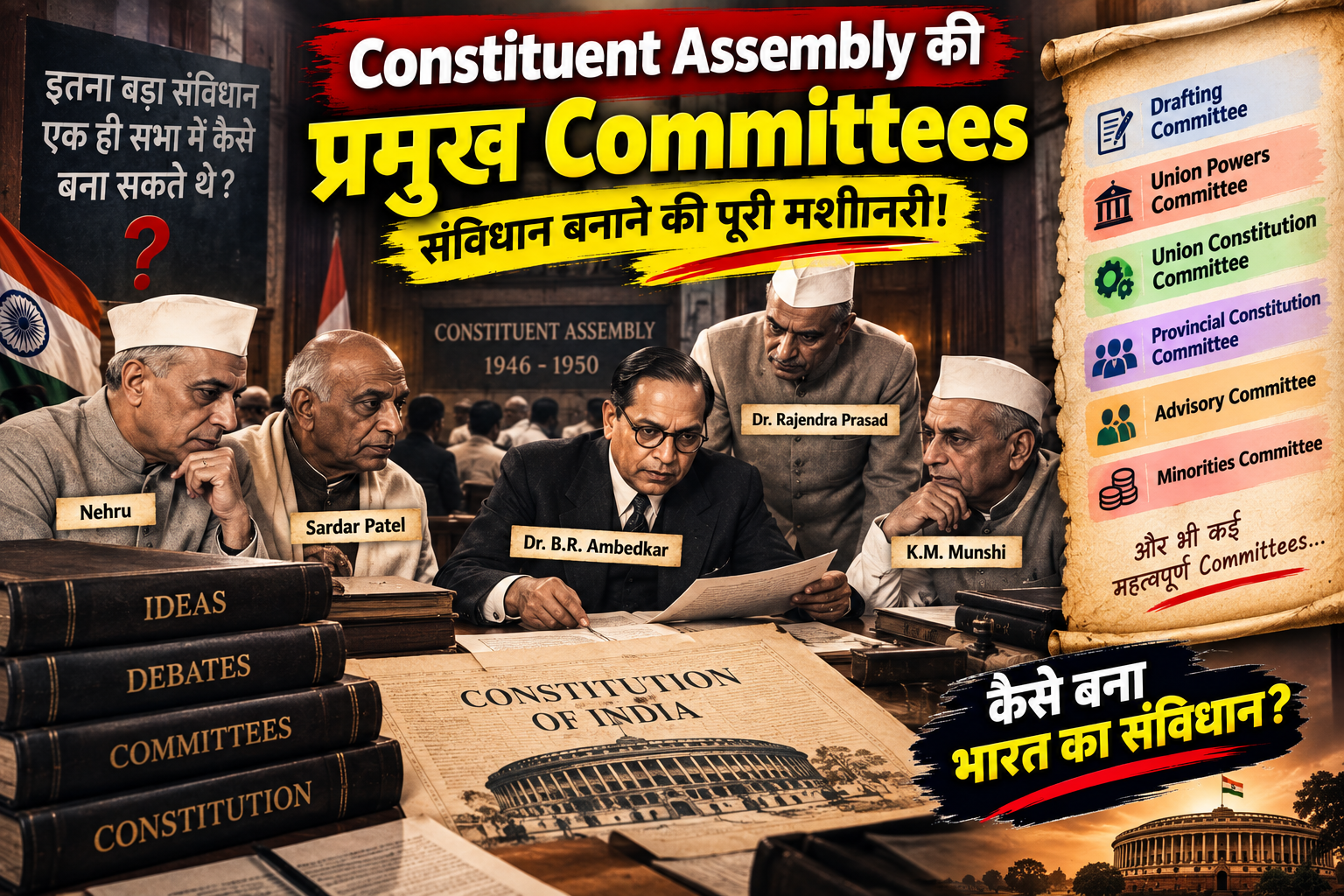 Constitution ( संविधान ) बनाने की पूरी मशीनरी कैसे काम करती थी?