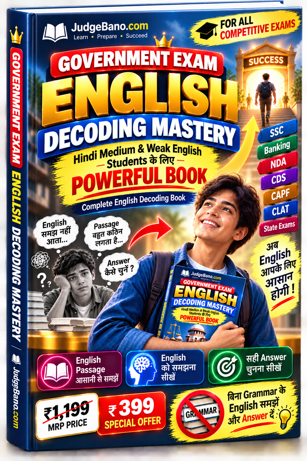 Government Exam English Decoding Mastery – Hindi Medium & Weak English Students के लिए best ebook