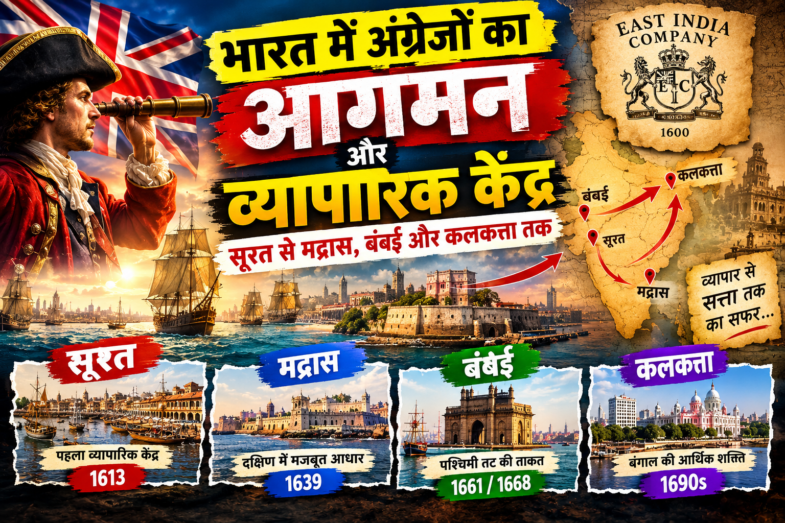 east india company trading centres in india surat madras bombay calcutta