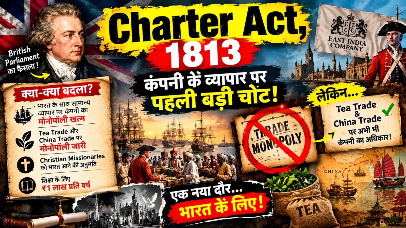 Charter Act, 1813: जब East India Company के व्यापार पर पहली बड़ी चोट लगी