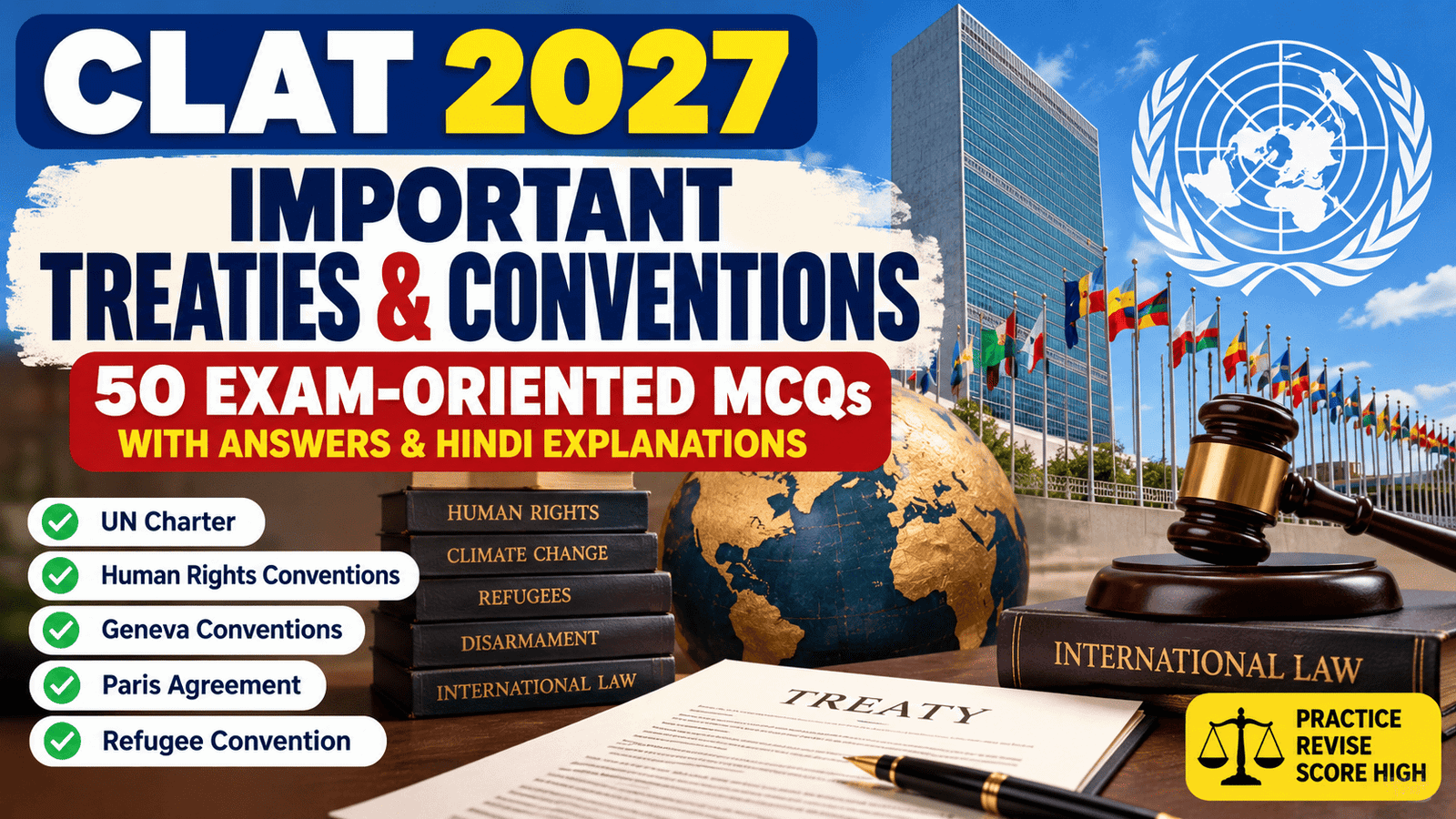CHAPTER 8 — CLAT 2027 Treaties and Conventions Questions: 50 MCQs with Answers