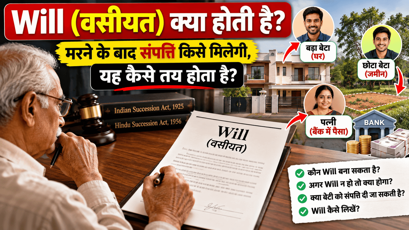 Will (वसीयत) क्या होती है? मरने के बाद संपत्ति किसे मिलेगी, यह कैसे तय होता है?