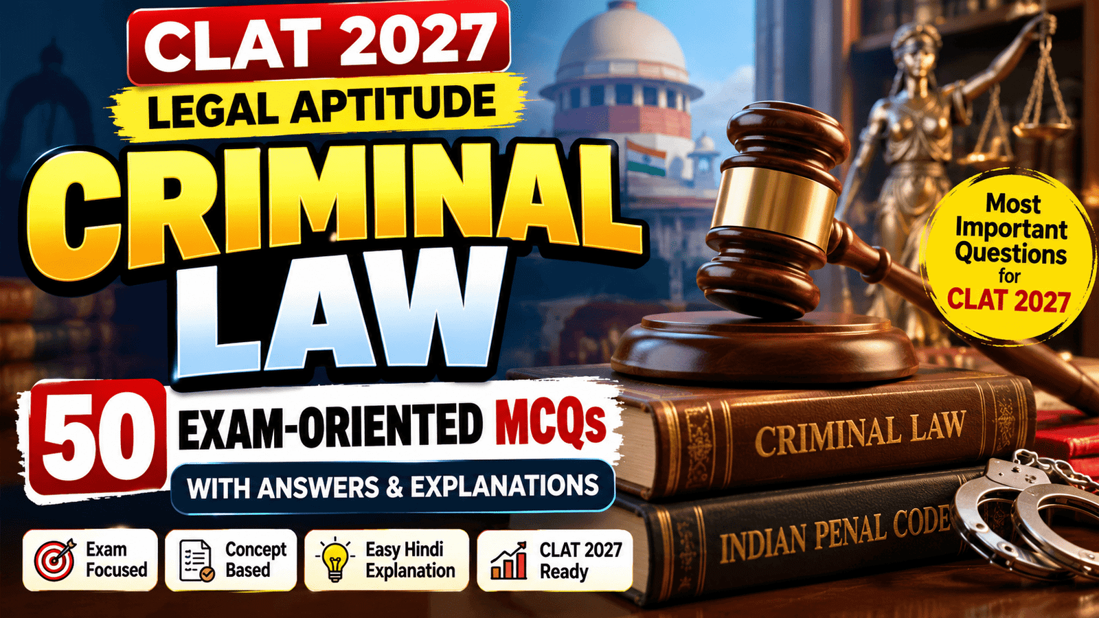 CHAPTER 2 — PRACTICE QUESTION BANK || CRIMINAL LAW || CLAT LEGAL REASONING