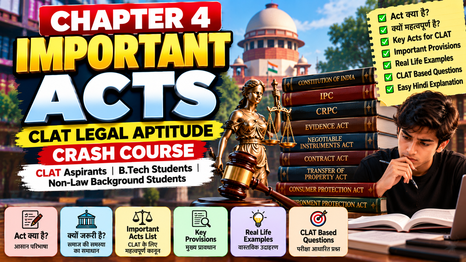 CHAPTER 4 — IMPORTANT ACTS || CLAT LEGAL APTITUDE CRASH COURSE