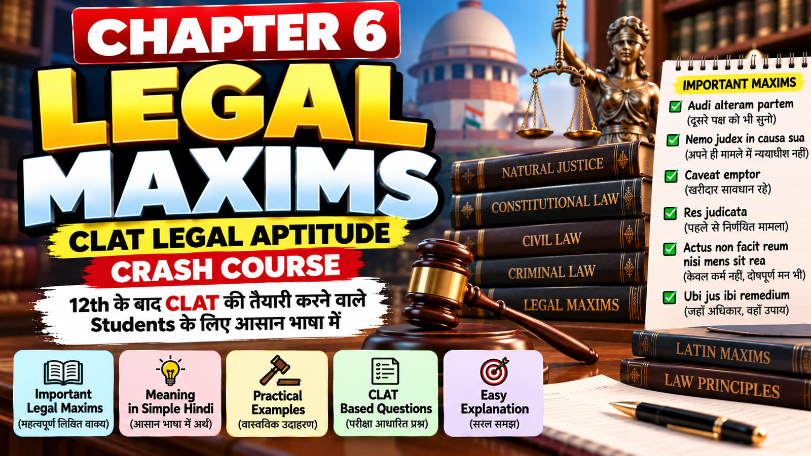 CHAPTER 6 — LEGAL MAXIMS || CLAT LEGAL APTITUDE CRASH COURSE