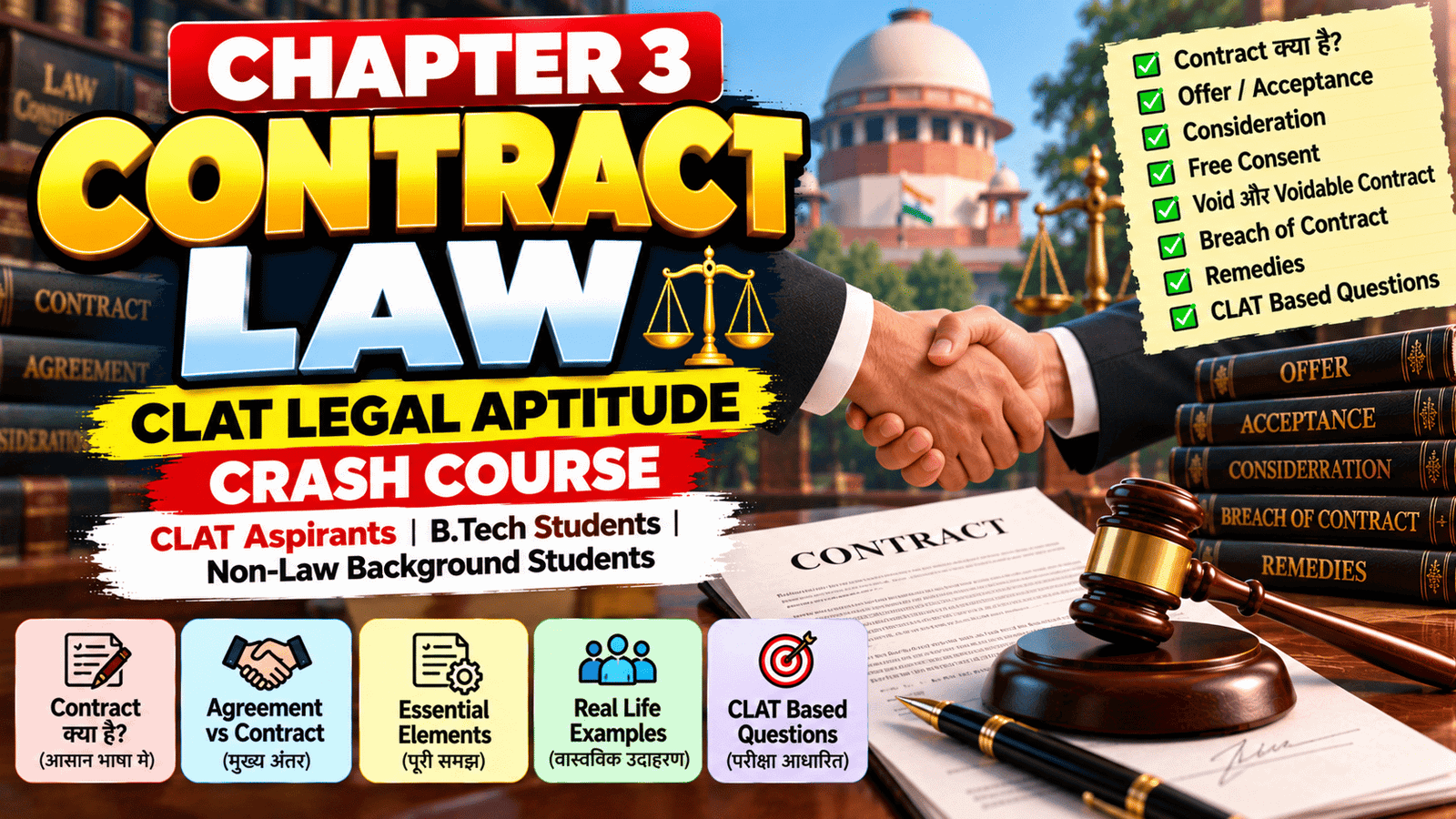 CHAPTER 3 — CONTRACT LAW || CLAT LEGAL APTITUDE CRASH COURSE